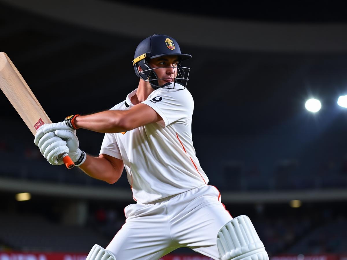 Cricket batsman in professional cricket whites