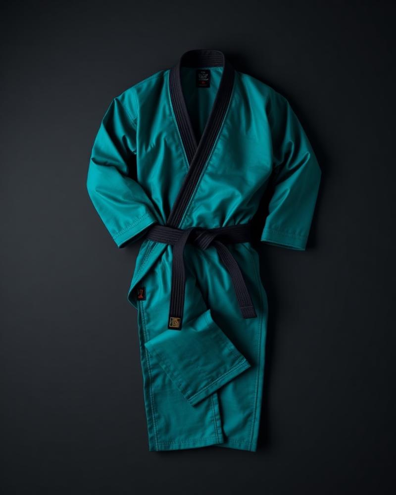 BJJ Gi — Teal Pearl Weave — premium custom sportswear by Nawab Industry