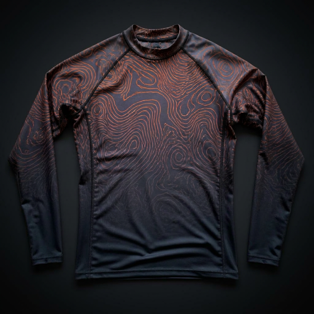 MMA Rash Guard — Orange Camo — premium custom sportswear by Nawab Industry