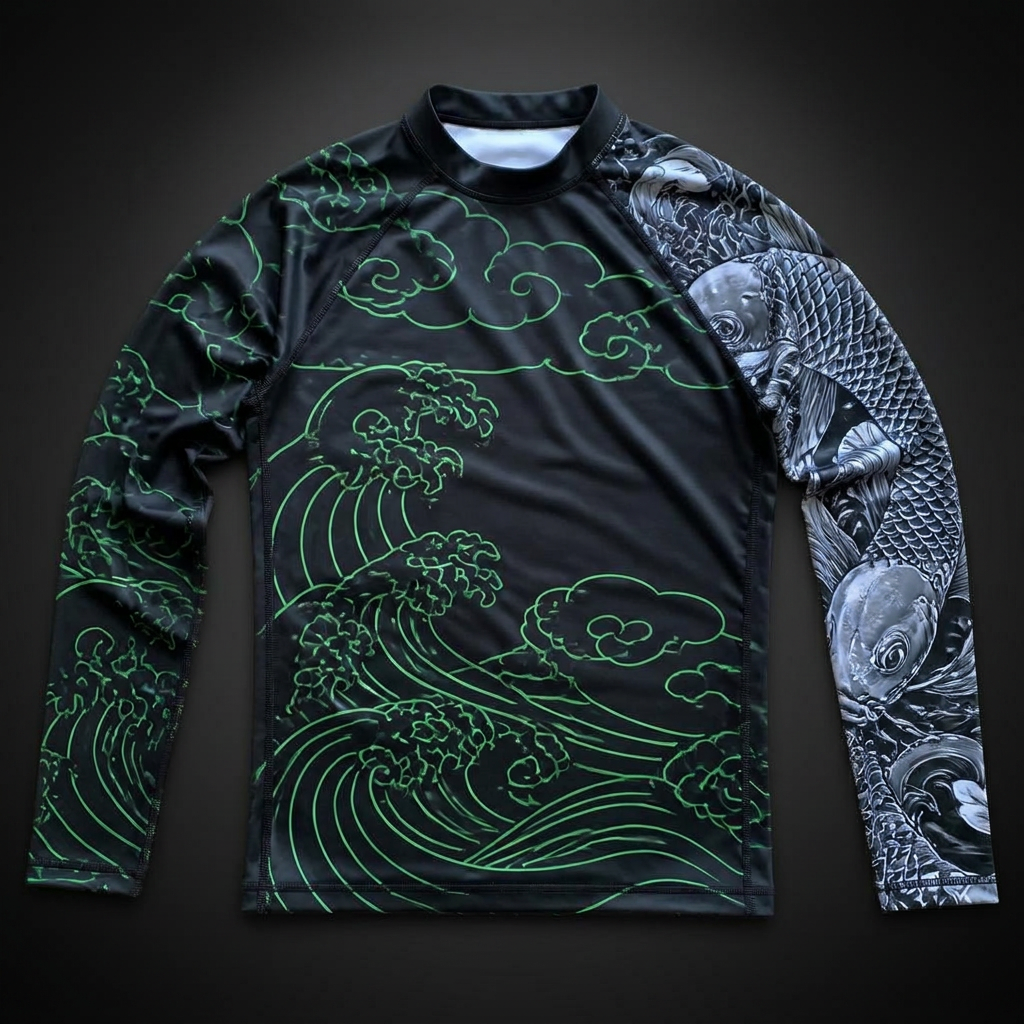MMA Rash Guard — Samurai White — premium custom sportswear by Nawab Industry