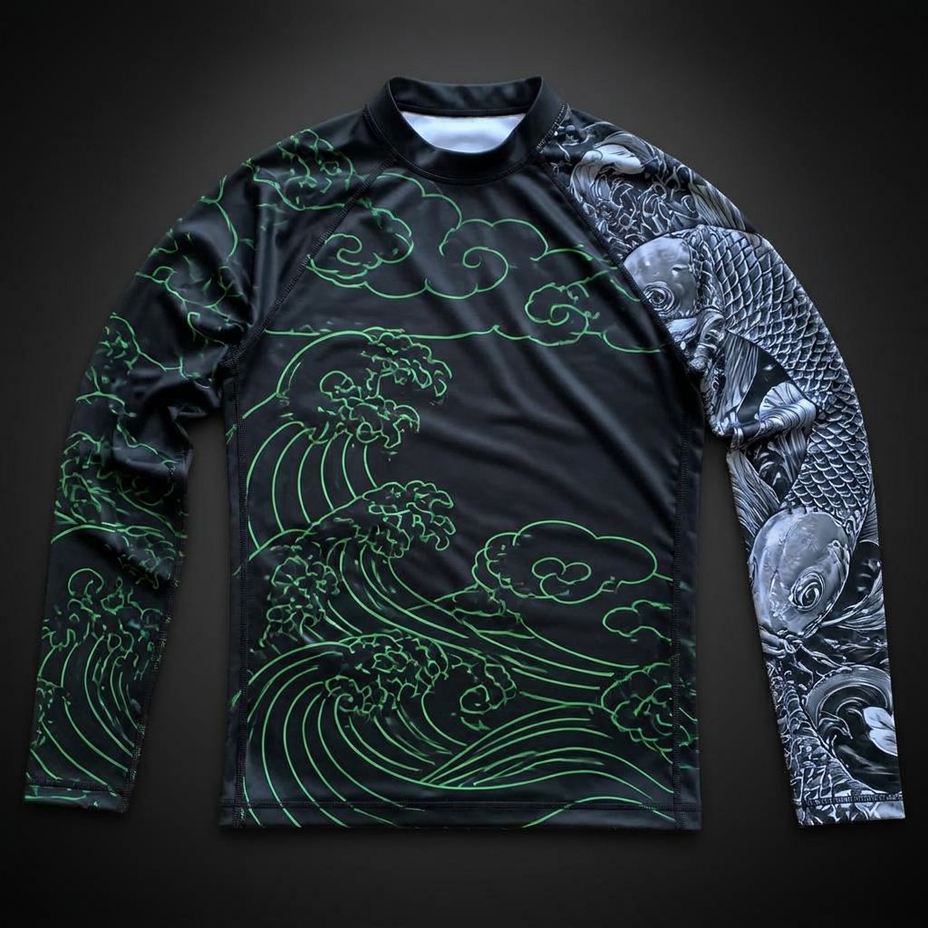 MMA Rash Guard — Samurai White — premium custom sportswear by Nawab Industry