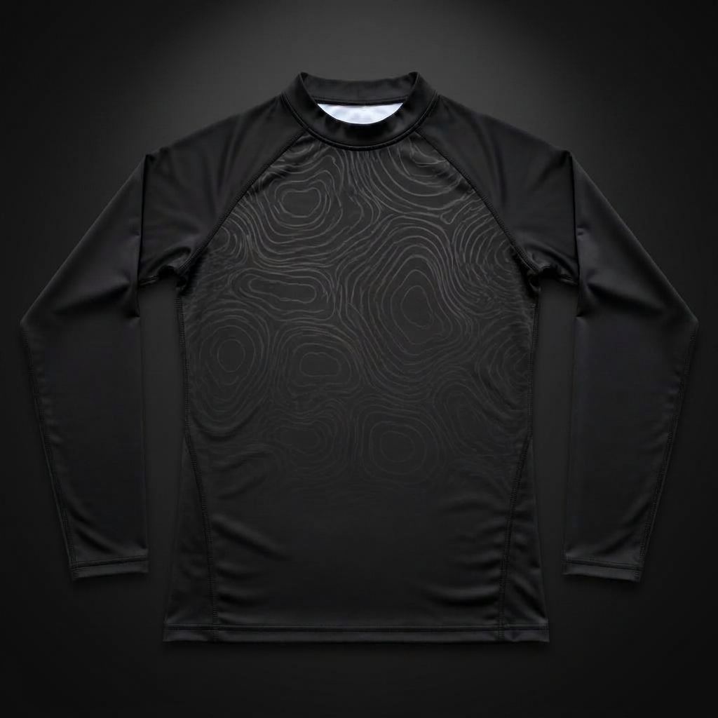 MMA Rash Guard — Stealth Black — premium custom sportswear by Nawab Industry