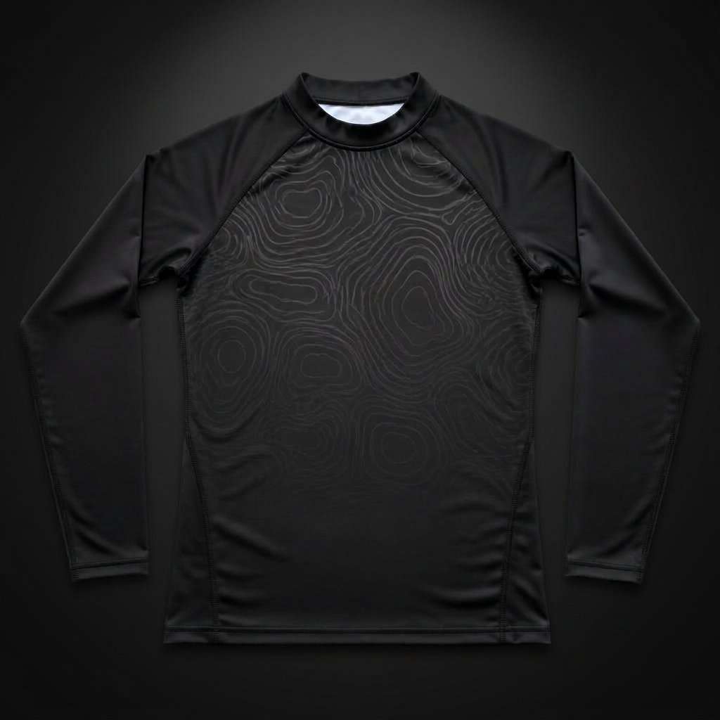 MMA Rash Guard — Stealth Black — premium custom sportswear by Nawab Industry