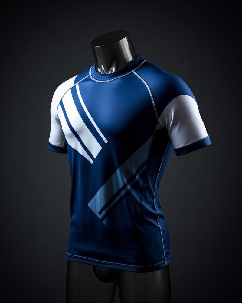 MMA Rash Guard — Navy Geo — premium custom sportswear by Nawab Industry