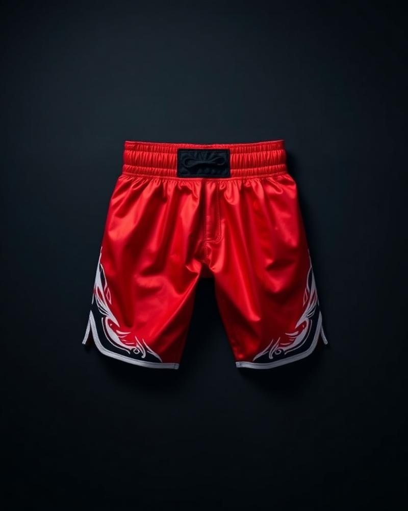 Muay Thai Shorts — Red — premium custom sportswear by Nawab Industry